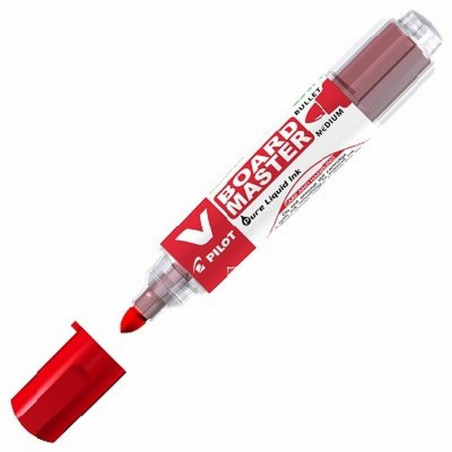 ROTULADOR PILOT V BOARD MASTER PARA PIZARRA BLANCA ROJO TINTA LIQUIDA TRAZO 2,3MM (WBMA-VBM-M-R) - ROT.PIZ.BL.PILOT BOARD MASTER