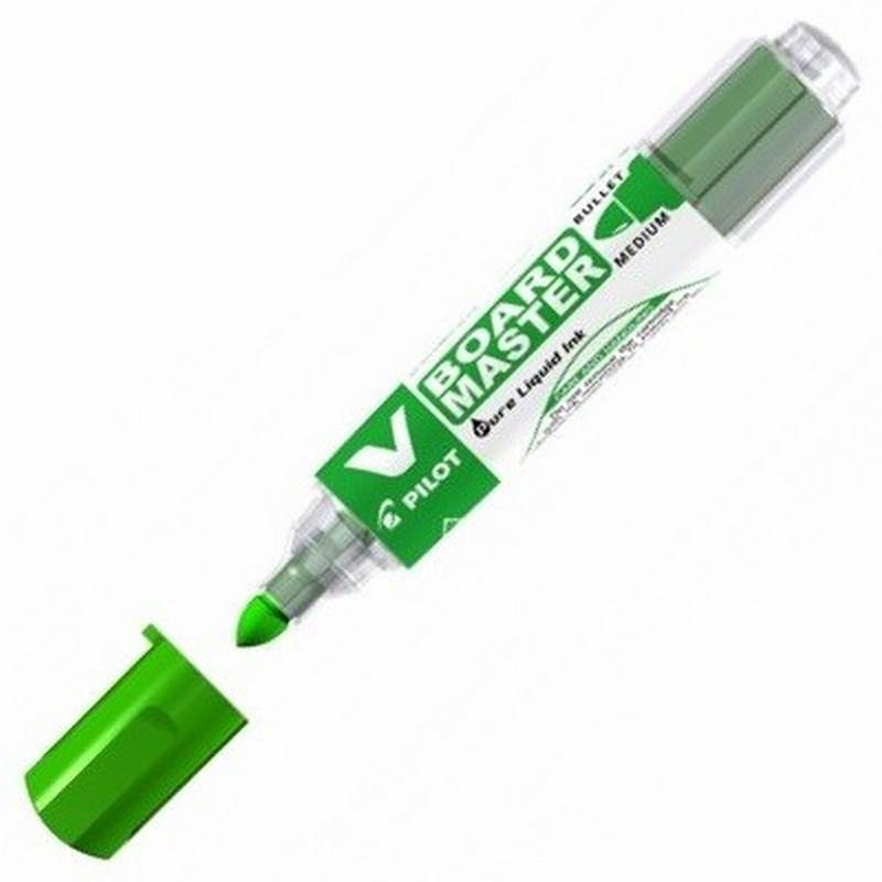 ROTULADOR PILOT V BOARD MASTER PARA PIZARRA BLANCA VERDE TINTA LIQUIDA TRAZO 2,3MM (WBMA-VBM-M-G) - ROT.PIZ.BL.PILOT BOARD