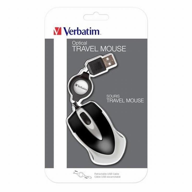 RATON CON CABLE VERBATIM DE VIAJE GO MINI (49020) (49021) (49022) (49023) - RATON MINI C/CABLE RETACTIL VERBATIM
