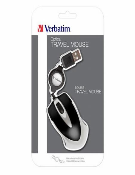 RATON CON CABLE VERBATIM DE VIAJE GO MINI (49020) (49021) (49022) (49023) - RATON MINI C/CABLE RETACTIL VERBATIM