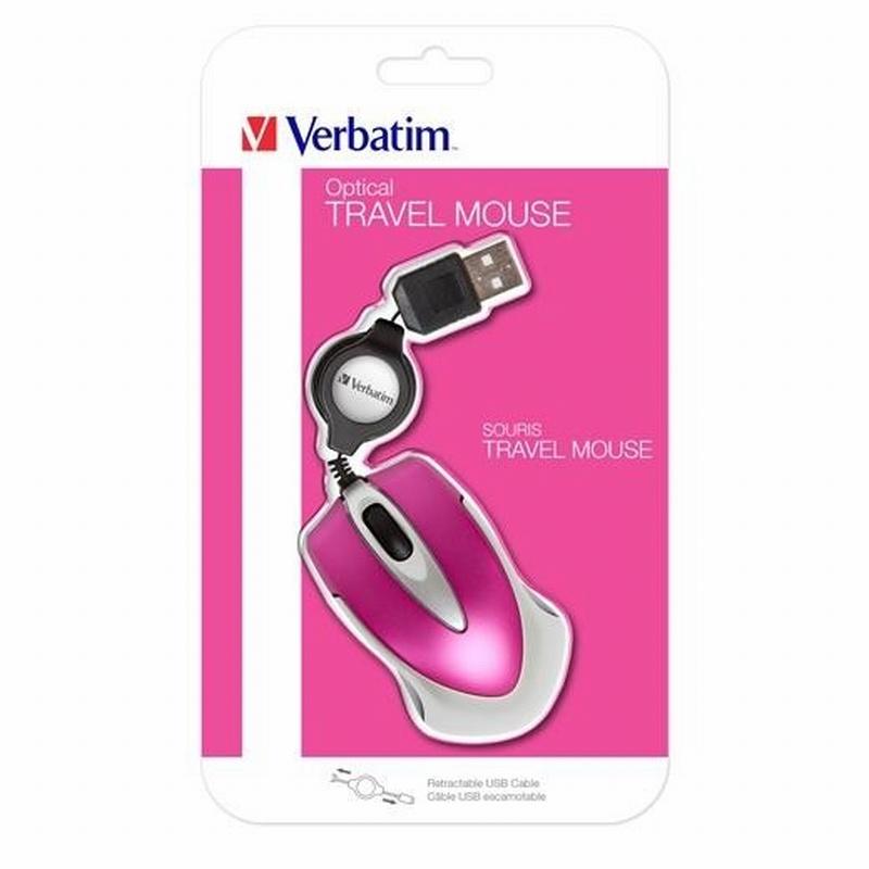 RATON CON CABLE VERBATIM DE VIAJE GO MINI (49020) (49021) (49022) (49023) - RATON MINI C/CABLE RETACTIL VERBATIM