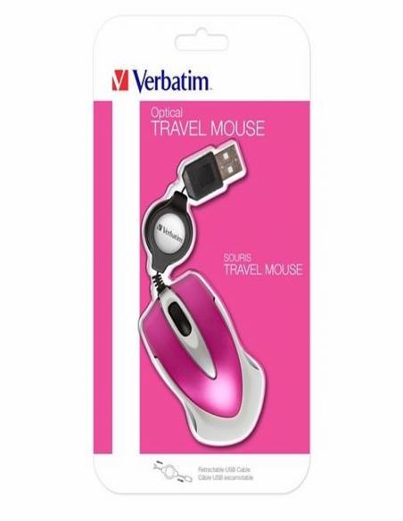 RATON CON CABLE VERBATIM DE VIAJE GO MINI (49020) (49021) (49022) (49023) - RATON MINI C/CABLE RETACTIL VERBATIM