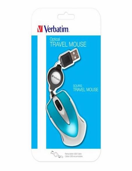 RATON CON CABLE VERBATIM DE VIAJE GO MINI (49020) (49021) (49022) (49023) - RATON MINI C/CABLE RETACTIL VERBATIM