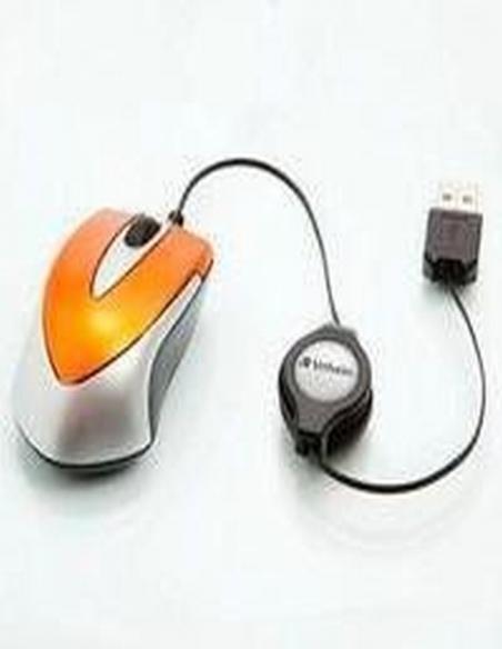 RATON OPTICO VERBATIM DE VIAJE GO MINI CON CABLE (49020) (49021) (49022) (49023) - RATON MINI C/CABLE RETACTIL VERBATIM