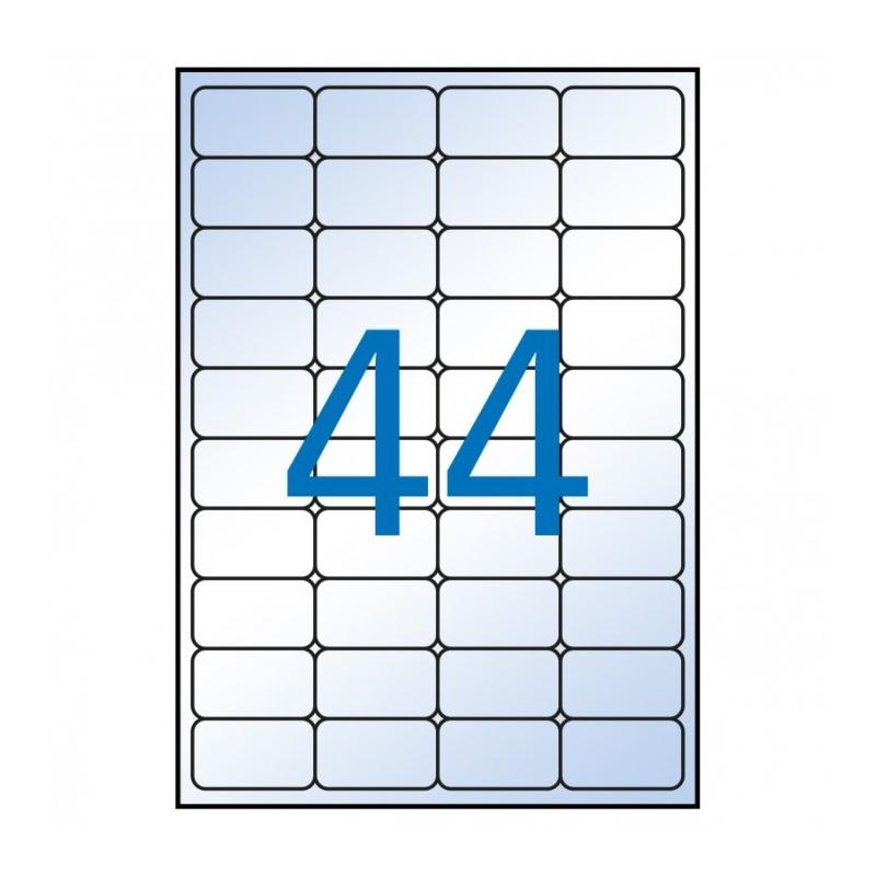 ETIQUETA ADHESIVA APLI INKJET POLIESTER 48.5x25.4 MM. TRANSLUCIDA 10 HOJAS DIN A4 440 ETIQUETAS (10050)