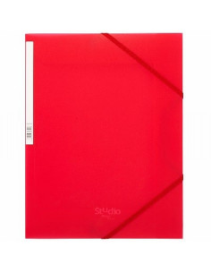 CARPETA PARDO SOLAPAS POLIPROPILENO DIN A4 330X245MM. STUDIO STYLE ROJO (825502) - CARP.PLAST.GOMA A4 RS.POLIPROPILENO