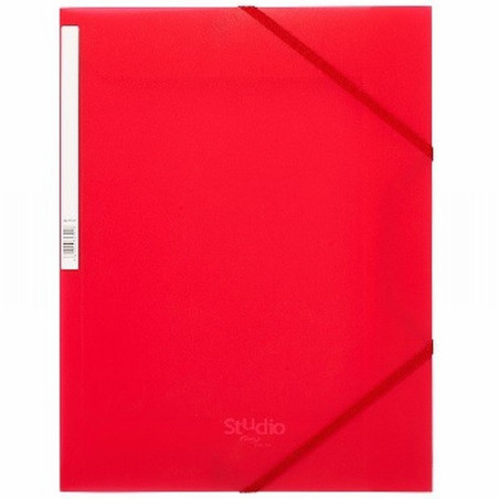 CARPETA PARDO SOLAPAS POLIPROPILENO DIN A4 330X245MM. STUDIO STYLE ROJO (825502) - CARP.PLAST.GOMA A4 RS.POLIPROPILENO