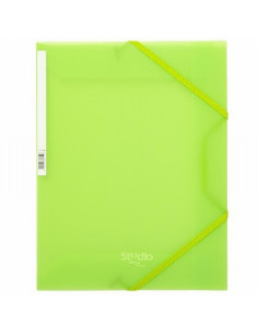 CARPETA PARDO SOLAPAS POLIPROPILENO DIN A4 330X245MM. STUDIO STYLE VERDE (825504) - CARP.PLAST.GOMA A4 VE.POLIPROPILENO
