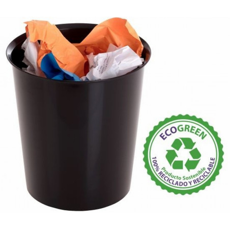 PAPELERA ARCHIVO 2000 ANTIMICROBIANA PLASTICO NEGRO 18 LITROS 290X310 MM (2001 NE) - PAPEL.COMPACTA 2001 NG.A2000