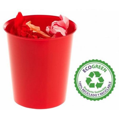PAPELERA ARCHIVO 2000 ANTIMICROBIANA PLASTICO ROJO 18 LITROS 290X310 MM (2001 RJ) - PAPEL.COMPACTA 2001 RJ.A2000
