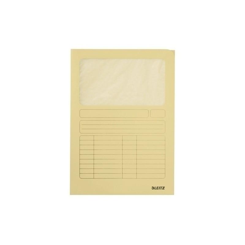 SUBCARPETA LEITZ VENTANA DIN A4 140 GRAMOS 100 UNIDADES AMARILLO (39500315) - SUBCARP.VENTANA AM