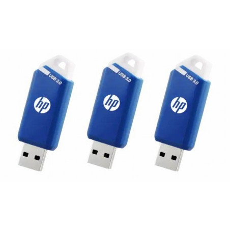 PEN DRIVE HP X755W 64GB RETRÁCTIL USB 3.1 C/RANURA PARA COLGAR AZUL PACK DE 3 UNIDADES (HPFD755W64X3-GE)