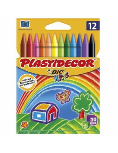 LAPICES CERA PLASTIDECOR CAJA DE 12 COLORES SURTIDOS (8757704) - PLASTIDECOR 12 COLORES