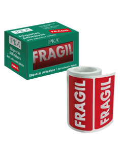 ETIQUETAS ADHESIVAS DOHE FRAGIL 100X50 MM. ROLLO 200 UNIDADES (16411) - ETIQ.ADH.FRAGIL 200U.
