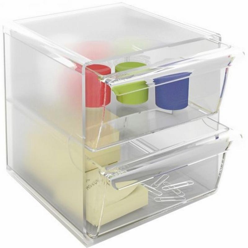 ARCHICUBO ARCHIVO 2000 2 CAJONES ORGANIZADOR MODULAR PLASTICO TRANSPARENTE 190X150X150 MM (6702 CS TP)