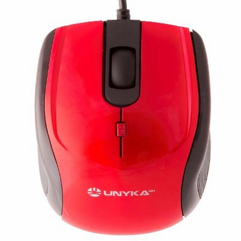 RATON CON CABLE UNYKACH A800 OPTICO SOBREMESA ROJO (50540) - RATON SOBREMESA C/CABLE