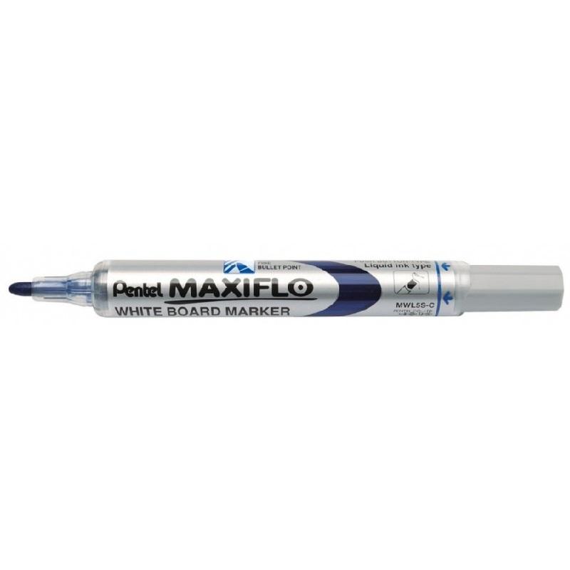 ROTULADOR PENTEL MAXIFLO PUNTA MEDIA PARA PIZARRA BLANCA COLOR AZUL (MWL5S-PENTEL-C) - ROT.PIZARRA BLANCA MAXIFLO PUNTA S AZ