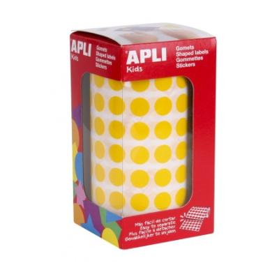 ETIQUETAS APLI -GOMET- REDONDAS Ø 10,5 MM AMARILLAS ROLLO...