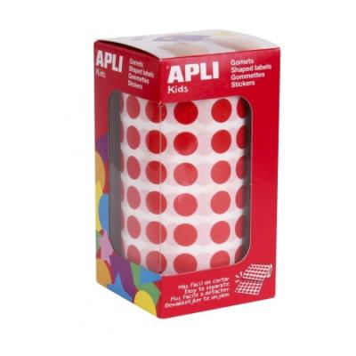 ETIQUETAS APLI -GOMET- REDONDAS Ø 10,5 MM ROJAS ROLLO DE...