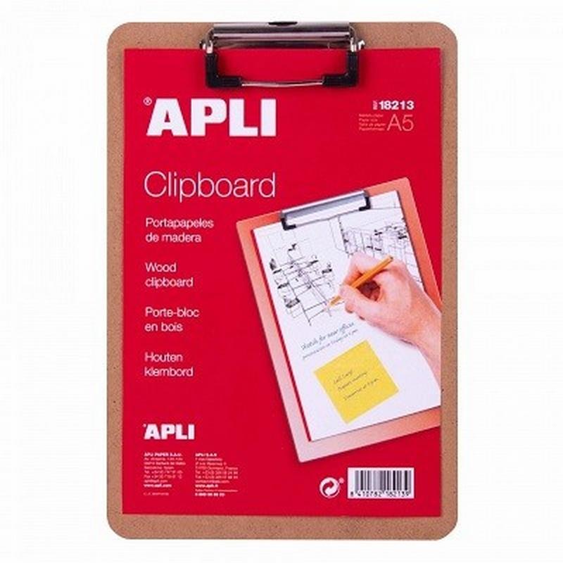 CLIPBOARD APLI MADERA A5 (18213) DE APLI - CARP.PORTADOCUMENTOS MADERA A5