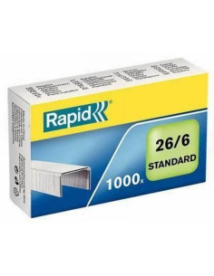 GRAPAS RAPID 26/6  ACERO GALVANIZADO 1000 UNIDADES (24861300) - GRAPA 26/6 RAPID GALVANIZADA