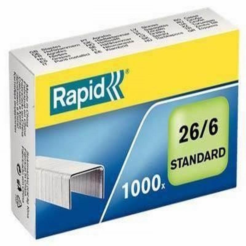 GRAPAS RAPID 26/6  ACERO GALVANIZADO 1000 UNIDADES (24861300) - GRAPA 26/6 RAPID GALVANIZADA