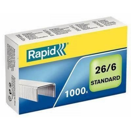 GRAPAS RAPID 26/6  ACERO GALVANIZADO 1000 UNIDADES (24861300) - GRAPA 26/6 RAPID GALVANIZADA