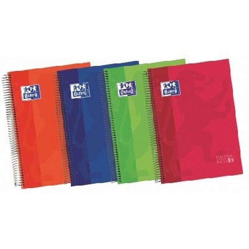 CUADERNO ESPIRAL OXFORD TAPA EXTRADURA CARTON MICROPERFORADO DIN A4 120 HOJAS CUADROS 5 MM (100430279)