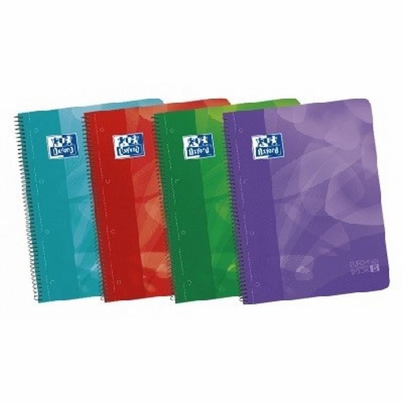 CUADERNO ESPIRAL OXFORD TAPA PLASTICO MICROPERFORADO DIN A4 120 H 50% HOJAS GRATIS CUADROS 5 MM (100430278)