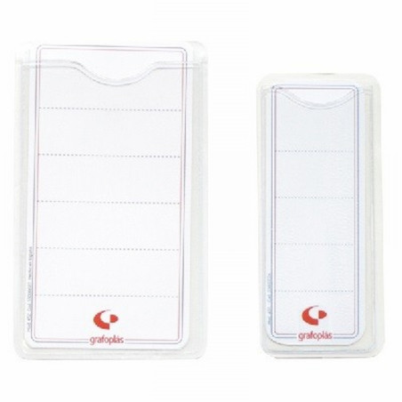 TARJETERO VISOR GRAFOPLAS PVC AUTOADHESIVO 200 MICRAS 87X37 MM TRANSPARENTE 10 UNIDADES (04510000) - TARJETERO VISOR 35*80 PQ.10