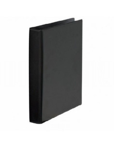 CARPETA GRAFOPLAS PLASTICO PVC FOLIO 2 ANILLAS 25 MM NEGRO (02490010) - CARP.2ANI.25MM.RD.F.NG PVC ESS/GP