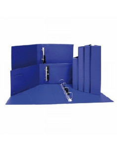 CARPETA GRAFOPLAS PLASTICO PVC FOLIO 4 ANILLAS 40 MM AZUL (02820030) - CARP.4ANI.40MM.RD.F.AZ.PVC GP