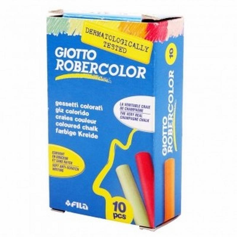 TIZA GIOTTO ROBERCOLOR ANTIPOLVO DE COLORES SURTIDOS CAJA DE 10 UNIDADES (F538900) - TIZAS COLOR CJ10 ROBERCOLOR
