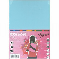 PAPEL COLOR FABRISA DIN A4 80G/M2 AZUL PAQUETE DE 100 HOJAS (15618) - PAP.AZ 80GR.PQ100H
