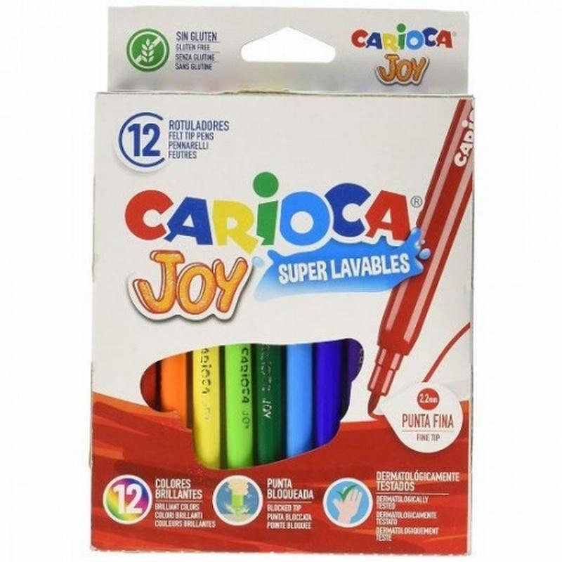 ROTULADOR CARIOCA JOY PUNTA FINA CAJA DE 12 COLORES SURTIDOS (40614) - ROT.CARIOCA CJ.12 REF.40614