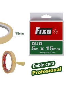 CINTA FIXO DOBLE CARA 15 MM X 5 METROS (75600300) - C.ADH.DOBLE CARA PQA.15MM FIXO 5*15