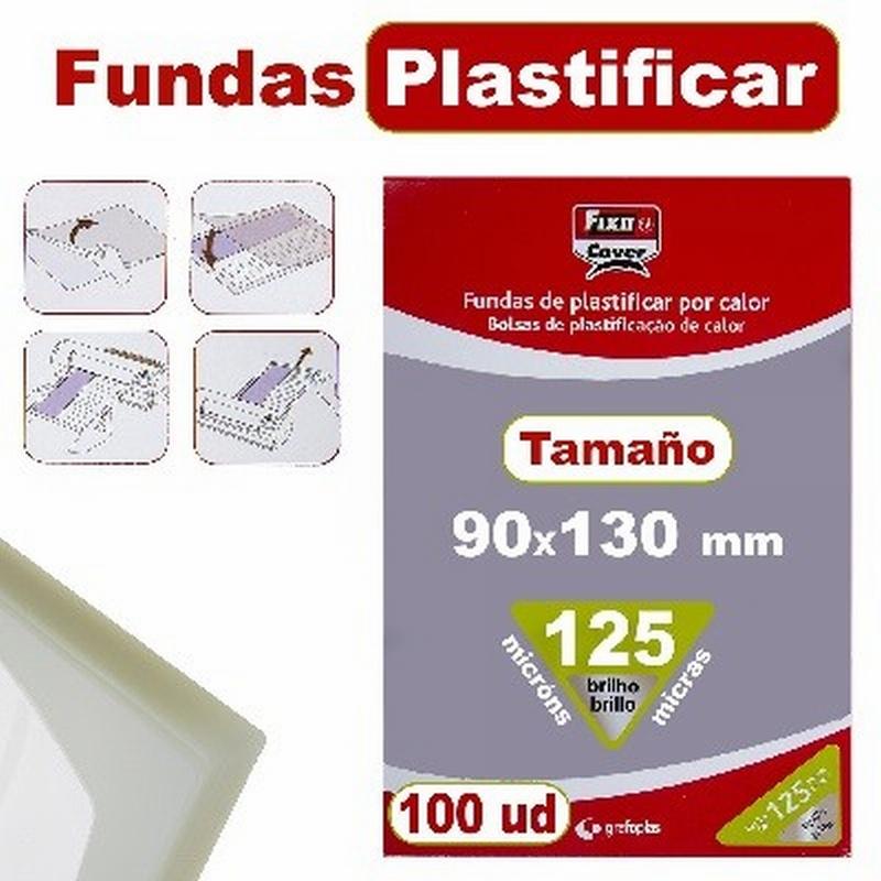 FUNDA FIXO DE PLASTIFICAR 90 X 130 MM 125 MICRAS 100 UNIDADES (01021500) - FUNDA PLASTIF.90*130 125M CJ100 01021500