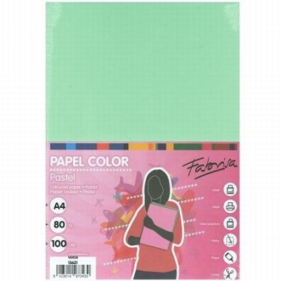PAPEL COLOR FABRISA DIN A4 80G/M2 VERDE PAQUETE DE 100...