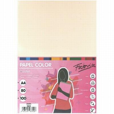 PAPEL COLOR FABRISA DIN A4 80G/M2 MARFIL PAQUETE DE 100...