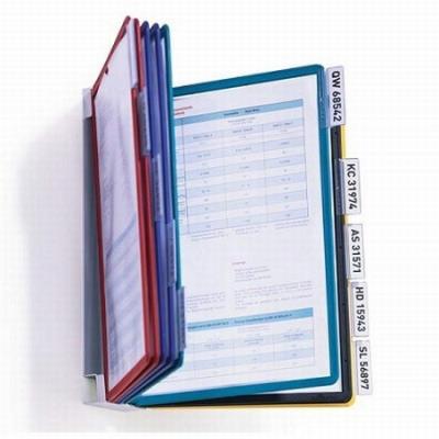 PORTACATALOGO DE PARED METALICO DURABLE CON 10 FUNDAS DIN...