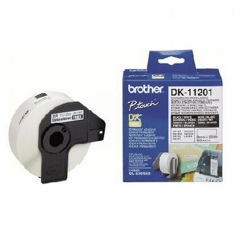 ETIQUETA ADHESIVA BROTHER DK11201 -TAMAÑO 29X90 MM PARA IMPRESORAS DE ETIQUETAS QL -400 ETIQUETAS- (DK11201)