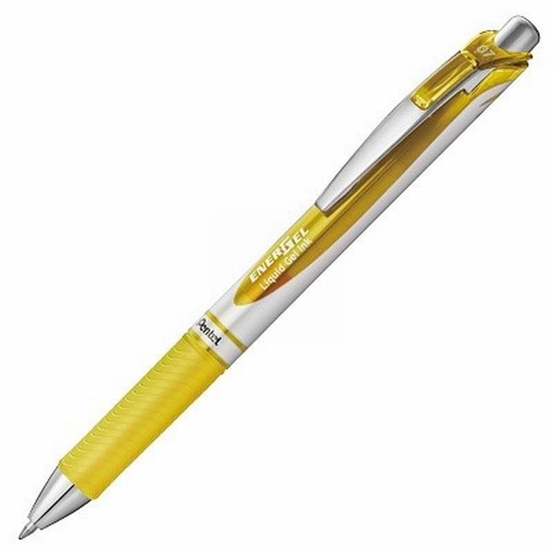 ROTULADOR ROLLER PENTEL ENERGEL DE LUXE RETRACTIL 0,7 MM TINTA GEL AMARILLO (BL77-Pentel-G) - ROT.PENTEL GEL ENERGEL LUXE