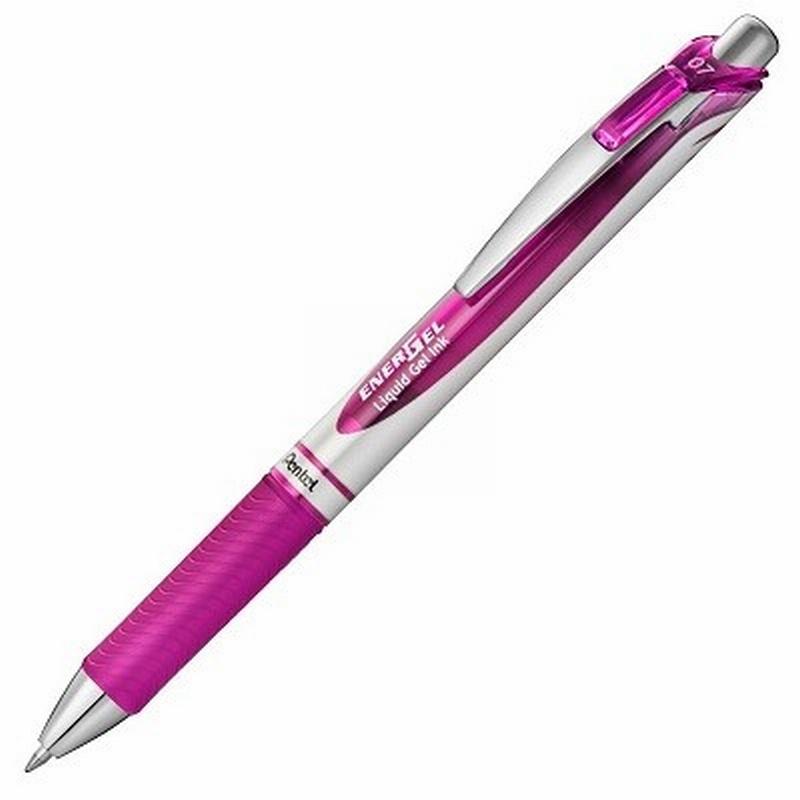 ROTULADOR ROLLER PENTEL ENERGEL DE LUXE RETRACTIL 0,7 MM TINTA GEL MAGENTA (BL77-Pentel-V4) - ROT.PENTEL GEL ENERGEL LUXE