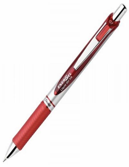 ROTULADOR ROLLER PENTEL ENERGEL DE LUXE RETRACTIL 0,7 MM TINTA GEL ROJO (BL77-Pentel-B) - ROT.PENTEL GEL ENERGEL LUXE ROJO