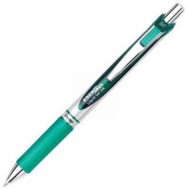 ROTULADOR ROLLER PENTEL ENERGEL DE LUXE RETRACTIL 0,7 MM TINTA GEL VERDE (BL77-Pentel-D) - ROT.PENTEL GEL ENERGEL LUXE VERDE