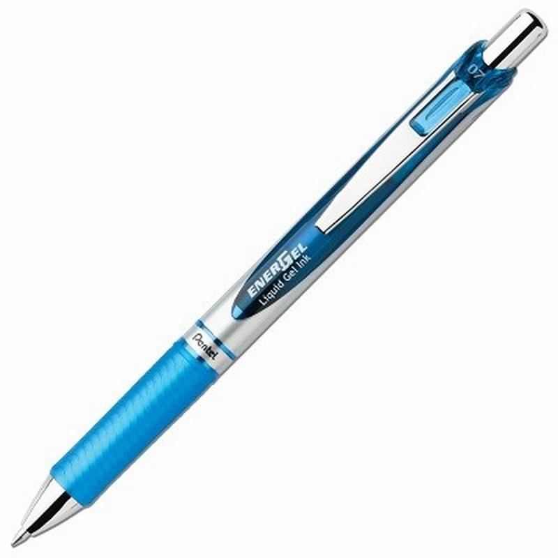 ROTULADOR ROLLER PENTEL ENERGEL DE LUXE RETRACTIL 0,7 MM TINTA GEL AZUL CLARO (BL77-Pentel-S) - ROT.PENTEL GEL ENERGEL LUXE