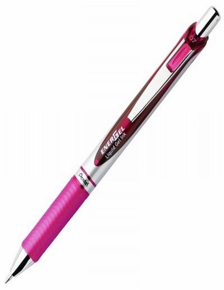 ROTULADOR ROLLER PENTEL ENERGEL DE LUXE RETRACTIL 0,7 MM TINTA GEL ROSA (BL77-Pentel-P) - ROT.PENTEL GEL ENERGEL LUXE ROSA
