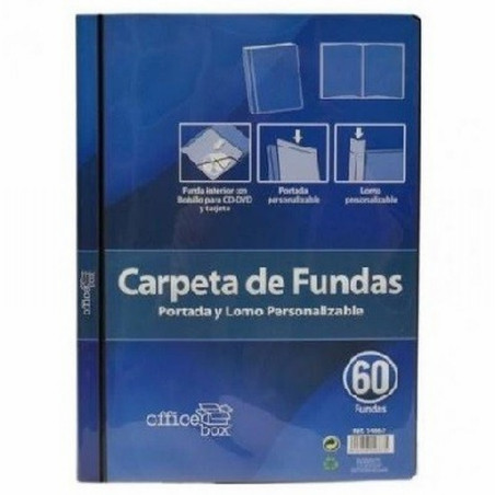 CARPETA OFFICE BOX 60 FUNDAS POLIPROPILENO DIN A4 LOMO Y PORTADA PERSONALIZABLE NEGRO (14667) - CARP.60FUNDAS PERSON.NG. HFP