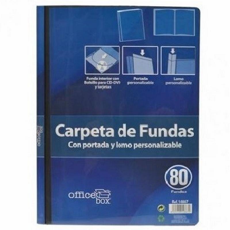 CARPETA OFFICE BOX 80 FUNDAS POLIPROPILENO DIN A4 LOMO Y PORTADA PERSONALIZABLE NEGRO (14867) - CARP.80FUNDAS PERSON.NG. HFP