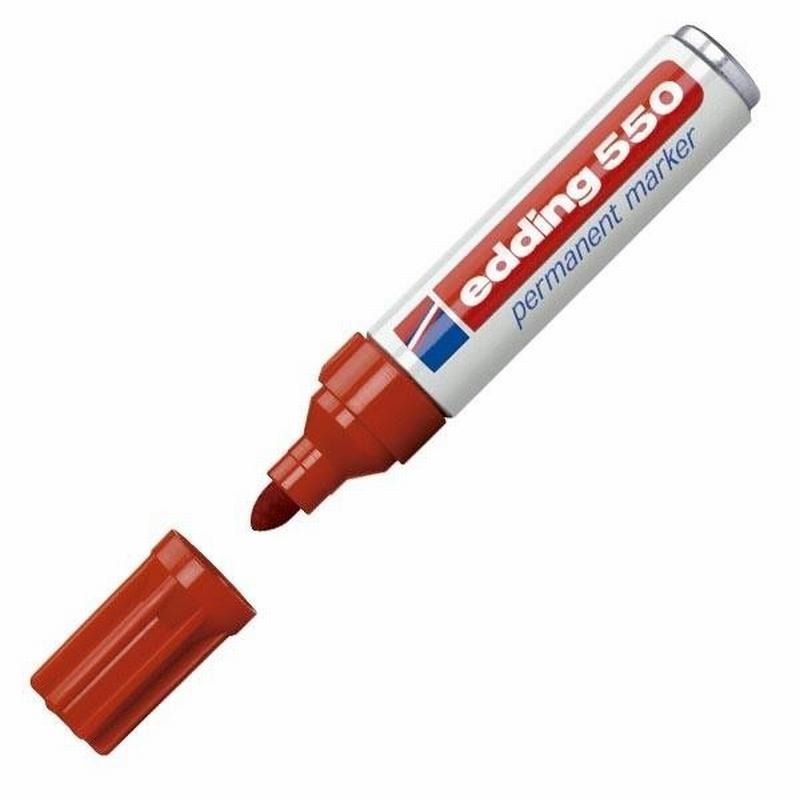 ROTULADOR EDDING MARCADOR PERMANENTE 550 PUNTA REDONDA 3-4 MM RECARGABLE ROJO (550-02) - ROT.EDDING 550 RJ.